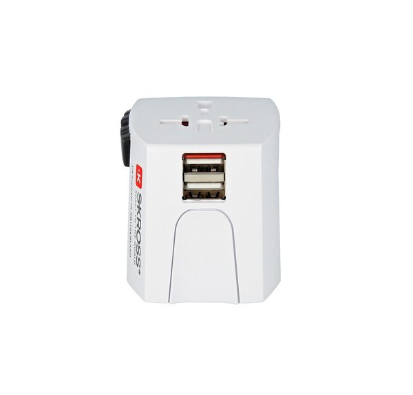 Skross World Travel MUV USB Enchufe Adaptador De Viaje USB Conéctelo en más de 220 países
