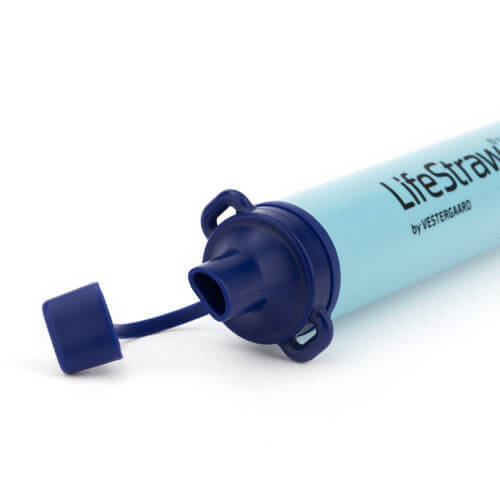Haz un experimento consola Considerar Lifestraw filtro de agua personal portátil azul. Capacidad filtrado 40