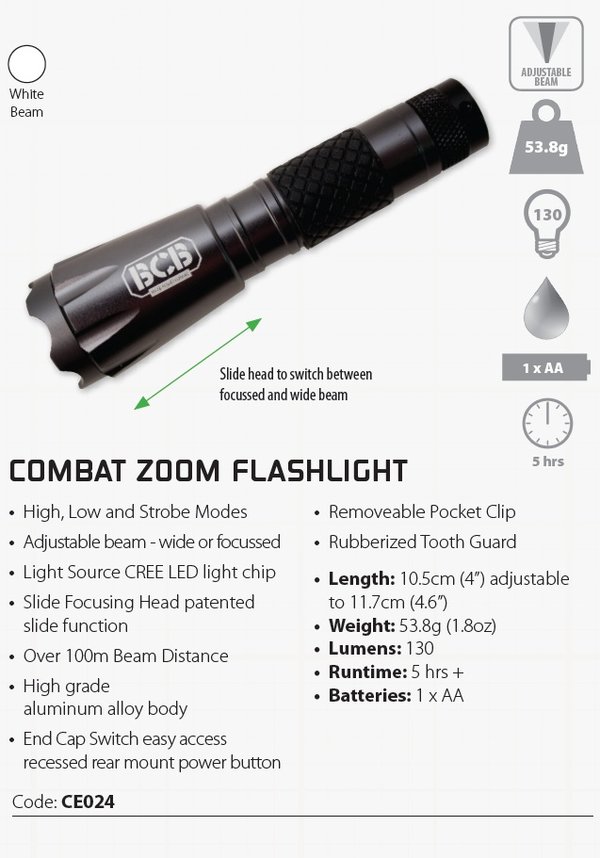 Ison Combat Zoom Flashlight BCB CE024