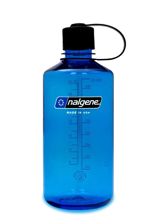 Nalgene Sustain Botella reutilizable 1 litro Azul boca estrecha 50% de contenido reciclado 2021-0532