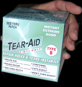 Tear-Aid Tipo B. Parche Reparador para Vinilo Auto Adhesivo en Rollo 1,52 m X 7,61 cm
