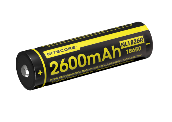 Batería Recargable Micro-USB 18650 2600mAh Nitecore NL1826R