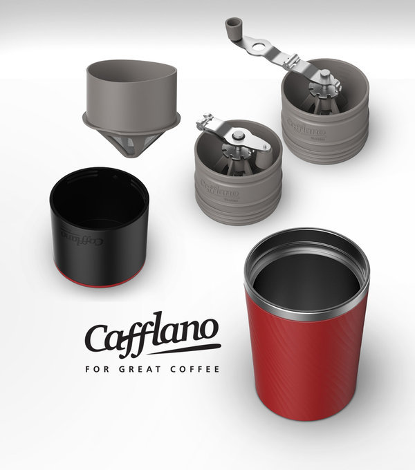 Cafetera con Molinillo y Filtro Portátil "Cafflano Klassic" Negro