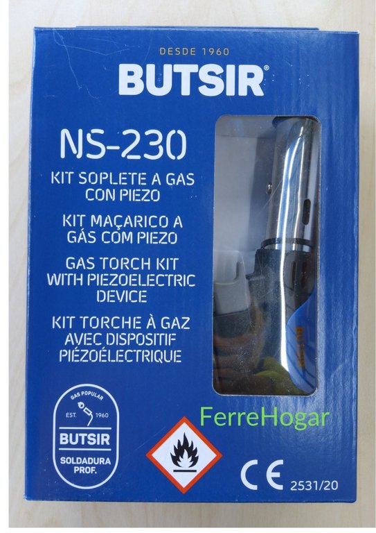 Kit Soplete a Gas con Piezo Butsir NS-230 + Cartucho
