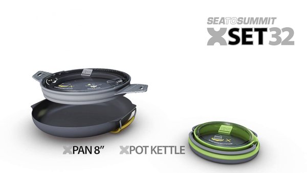 Sea to Summit X-Set 32 3 piezas X-Pot 2,8L X-Pan X-Pot Kettle Gris AXSET32GY