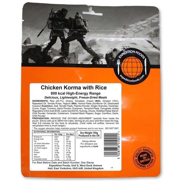 Expedition Foods Chicken Korma with Rice (1000kcal)