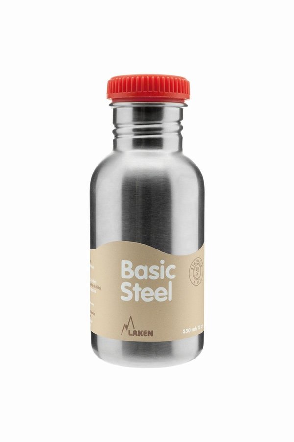 Botella de Acero Inoxidable 0,50L Tapón Rojo Laken BS50R