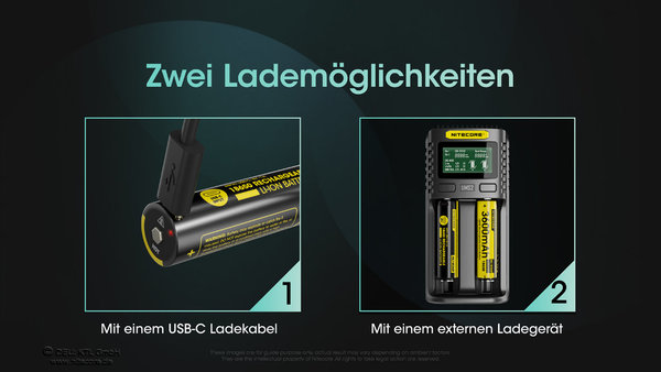 Batería Recargable Micro-USB 18650 3600mAh Nitecore NL1836R