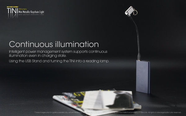Mini-Linterna LED TINI Gris 380 Lumens Usb Recargable Nitecore