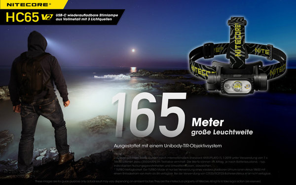 NITECORE HC65 V2 Frontal LED Alta Potencia 1750 Lúmenes Incluye: Batería recargable 3500 mAh