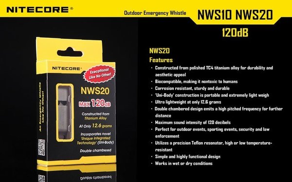 Silbato Emergencia Titanio Nitecore NWS20