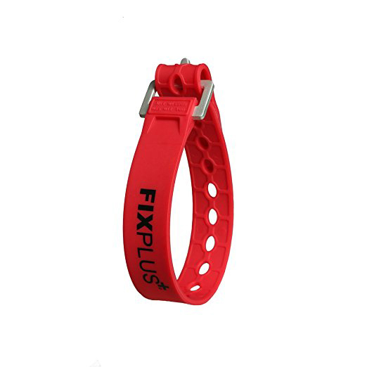 Fixplus Banda Strap. Sujeción para Fijar, con Hebilla de Aluminio, 35 cm Roja