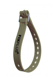 Fixplus Banda Strap. Sujeción para Fijar, con Hebilla de Aluminio, 46 cm Verde Oliva