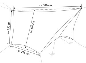Tarp "Wing" 3,2 x 2,8 m Verde Amazonas AZ-3080021