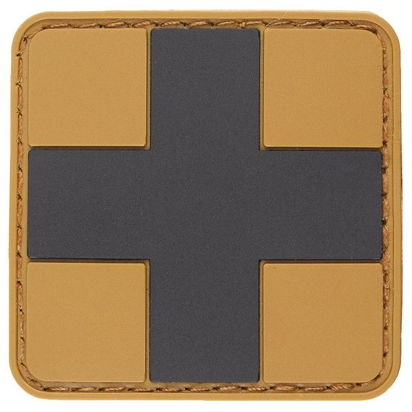 Parche Velcro "First Aid" Coyote-Black 5x5 cm MFH 36505C