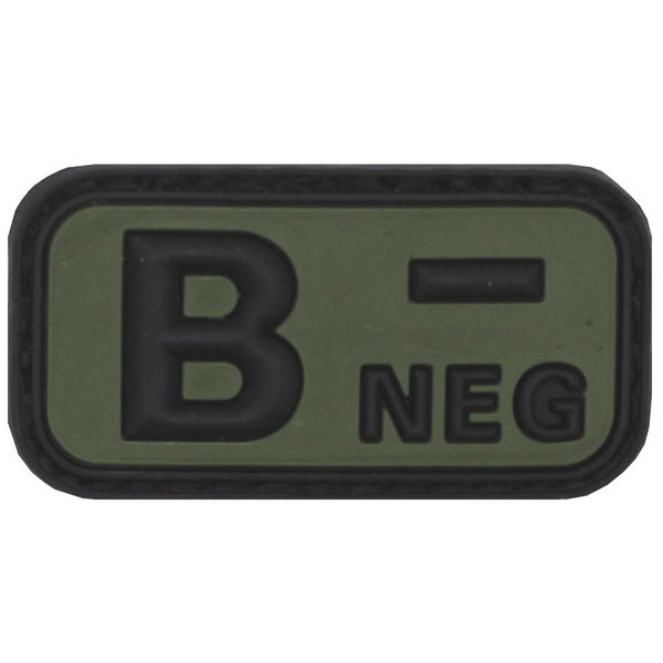 Parche Grupo Sanguíneo "B NEG" Black-Green MFH 36501D
