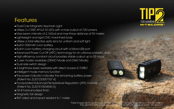 Nitecore TIP2 Linterna LED Negro 720 Lumens Usb Recargable