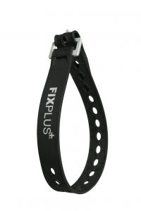 Fixplus Banda Strap. Sujeción para Fijar, con Hebilla de Aluminio, 46 cm Negro