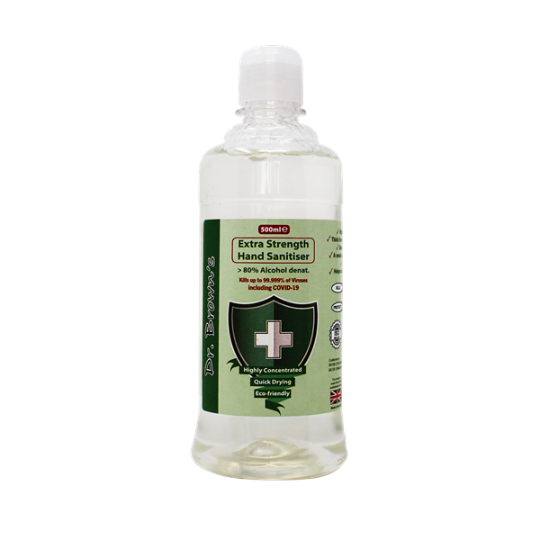 “Dr Browns” 500 ml Hand Sanitiser kills up to 99.99% of Virus & Bacteria including COVID-19
