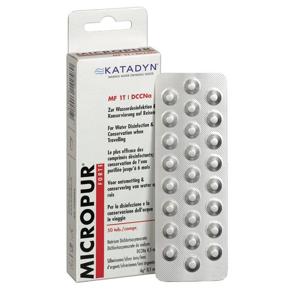Katadyn Micropur Forte MF 1T. 50 Pastillas potabilizadoras para agua no tratada.