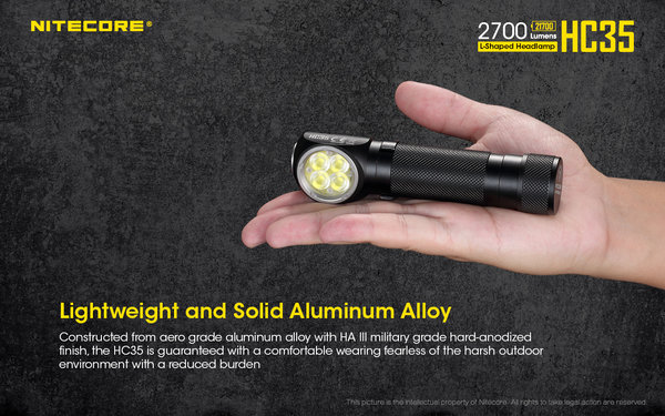 NITECORE HC35 Frontal 4 LED Alta Potencia 2700 Lúmenes Incluye: Batería recargable 4000 mAh