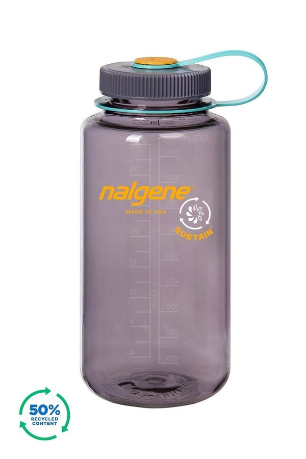 Nalgene WM Sustain 1 L Aubergine. Botella boca ancha con un 50% de contenido reciclado NL20200332