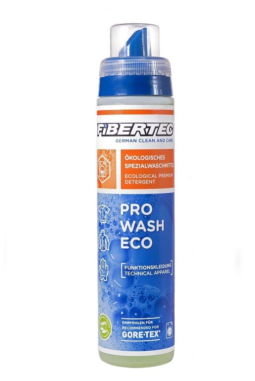 Fibertec Pro Wash Eco 250ml. Limpiador de Ropa Recomendado para Gore-Tex Aprobado por Bluesing