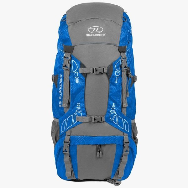 Highlander Discovery 65 Azul. Mochila para trekking, viajes o mochileros RUC181-BL