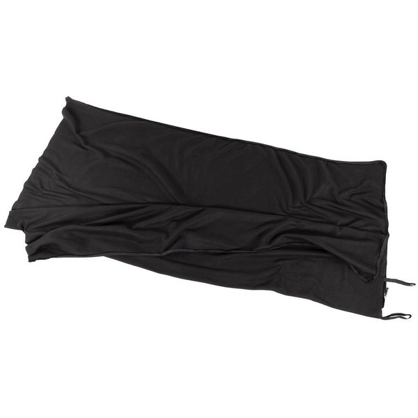 MFH Saco de dormir Fleece Negro . Valido como Saco Sabana y Manta 220x80 cm 31552A