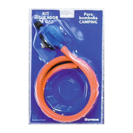 Butsir Kit Regulador de gas Camping con goma y abrazaderas REPU0018