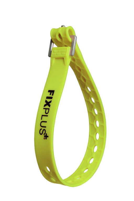 Fixplus Banda Strap. Sujeción para Fijar, con Hebilla de Aluminio, 46 cm Amarillo neon