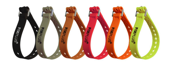 Fixplus Banda Strap. Sujeción para Fijar con Hebilla de Aluminio, 46 cm Naranja Versátil, Resistente