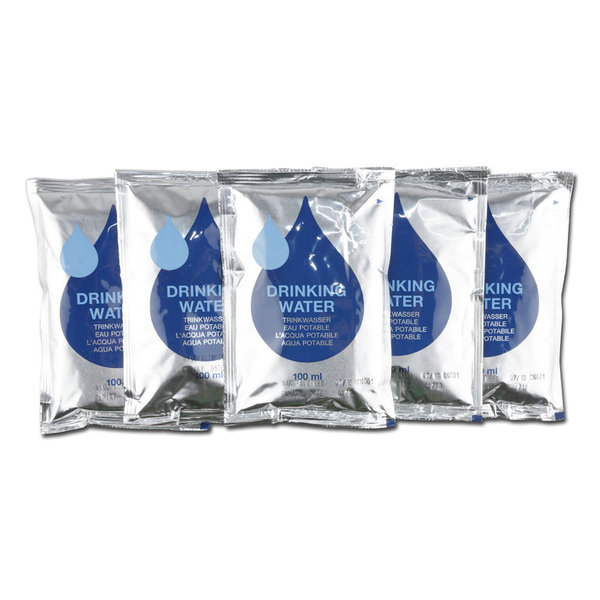 Item-No.: 40339 Drinking Water, "Emergency", pack with 5 x 100 ml bag
