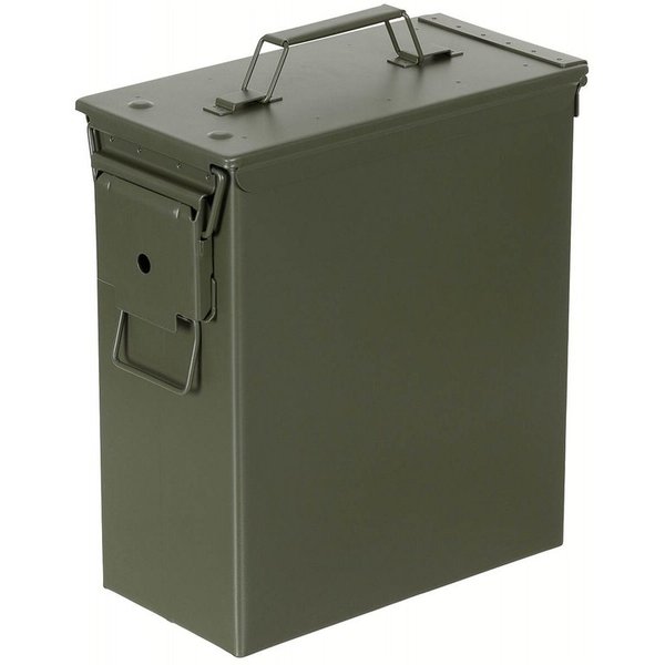 MFH Ammo Box Original. Caja de Munición de Metal cal. 50 Large PA 60 NUEVA Verde Ref 27149B