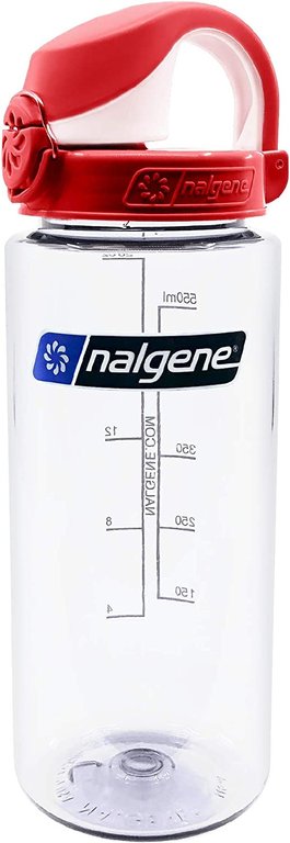 Nalgene Atlantis (OTF) Botella, Unisex Adulto 600 ml Transparente tapón rojo