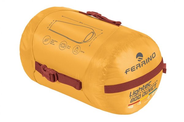 Ferrino Sleeping bag Lightec down yellow 800 Duvet RDS. Saco de Dormir de plumas -2º 86700NGG