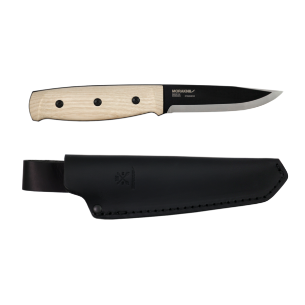 Morakniv Lok BlackBlade™ (S) madera de fresno robusto cuchillo salvaje de espiga completa 14085