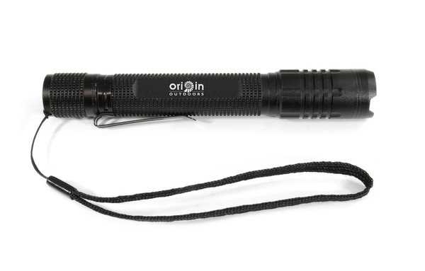 Origin Outdoors Linterna LED 250 lúmenes, compacta y robusta con 2 pilas AA (incluidas) 500504