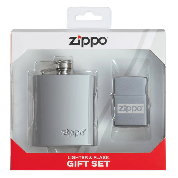 Zippo Fuel lighter and Flask - chrome 49358-000003