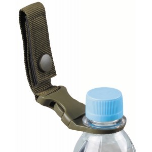 MFH Soporte para botella de agua con clip y sistema Molle Olive 28287B